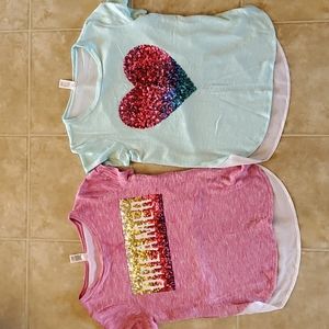 Set of two girls cute sequin tops.